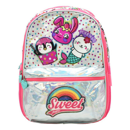Mochila Escolar Miko Club Rosa 20L Con Compartimento Para Laptop