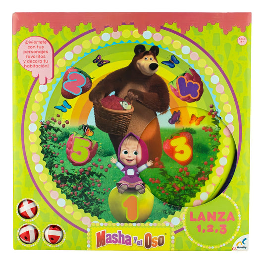 Masha Y Oso Juguete Lanza 1,2,3 Practica De Punteria Novelty