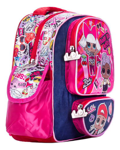 Mochila Lol Surpise Born To Rock Ruz Color Rosa Diseño De La Tela Liso