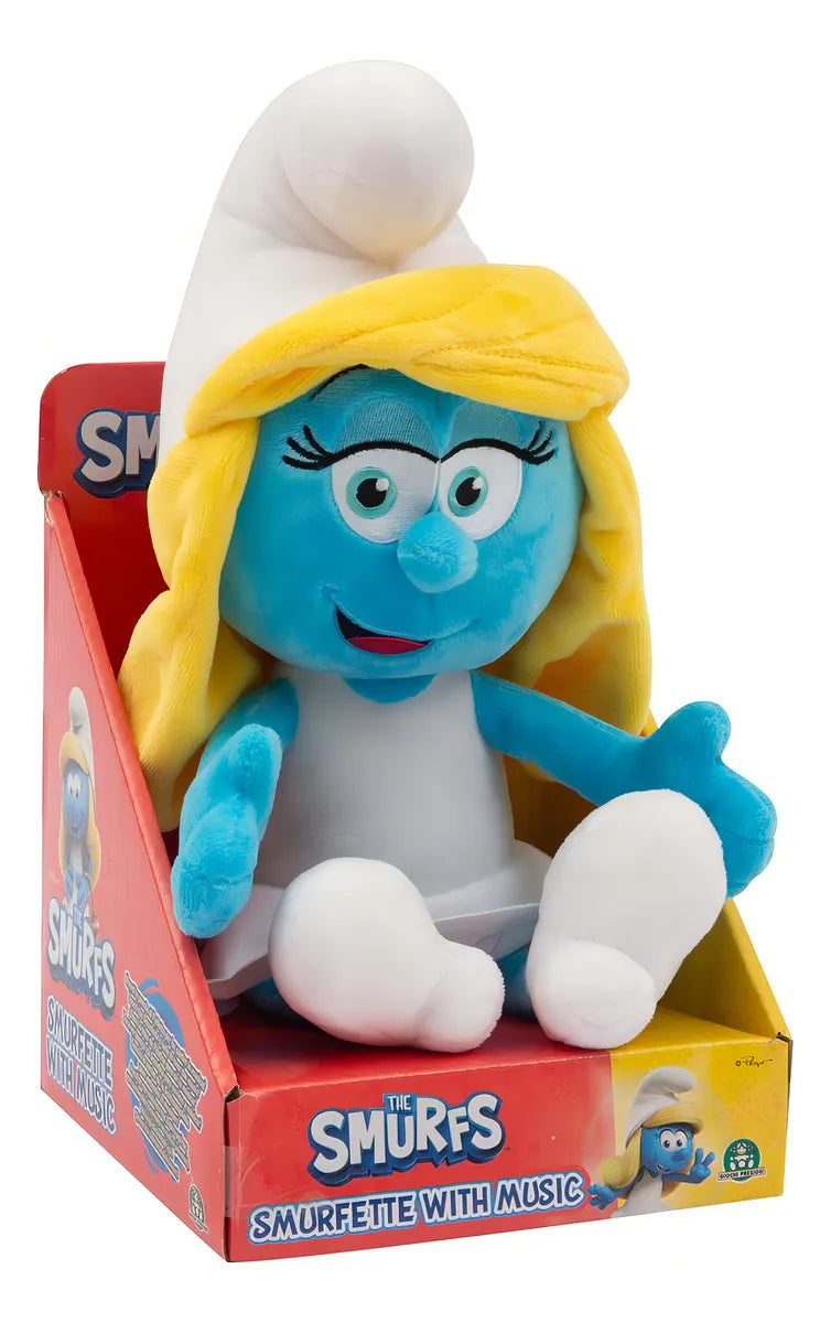 Los Pitufos Peluche Pitufina Con Sonido 30cm Famosa Color Azul