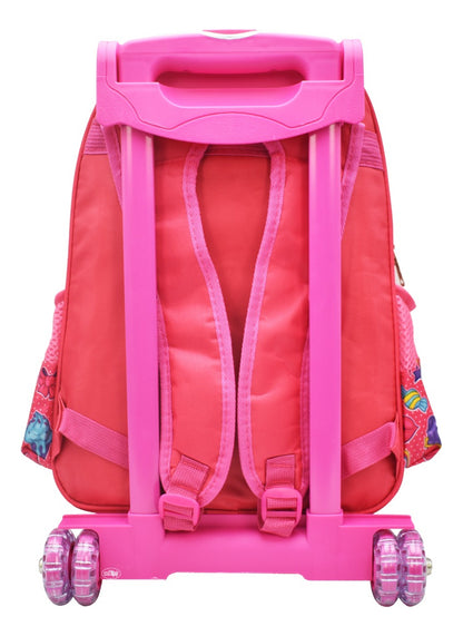Mochila Escolar Con Ruedas Rosa Poliéster Lluvia 15L 3D Niñas
