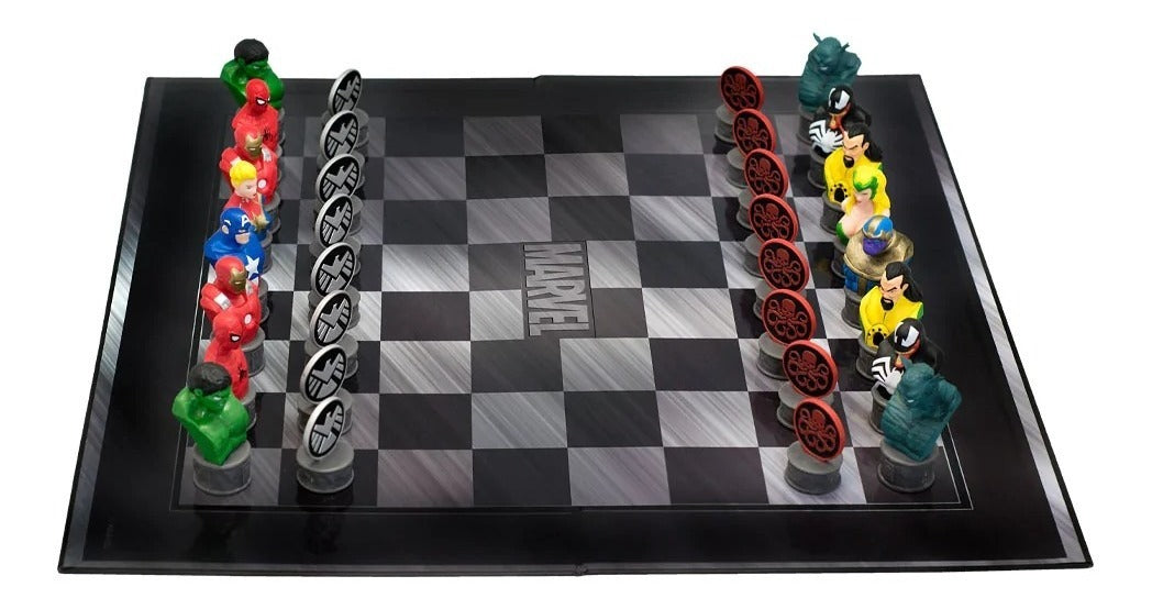 Ajedrez Novelty Marvel Coleccionable 32 Piezas 3d Estrategia