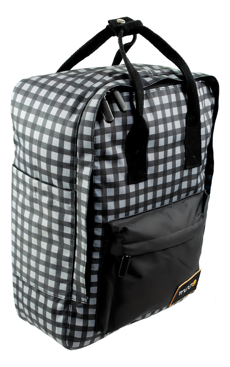 Mochila Ruz Hombre Truzt 157638 Color Negro Diseño de la tela Liso