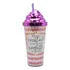 Vaso Plastico Metalizado Con Popote Pack 4pz #2 Sm22hat292