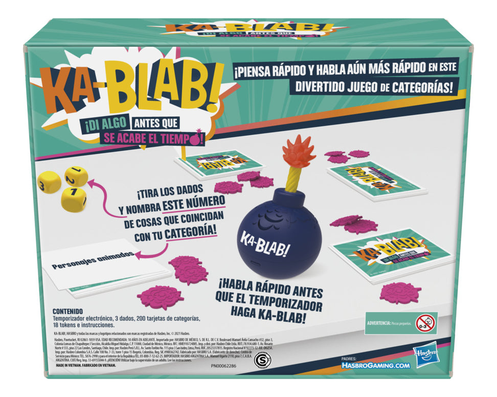 Juego de Mesa de Palabras Hasbro Gaming Ka-Blab! 2 a 6 Jugadores Mayores de 10 Años