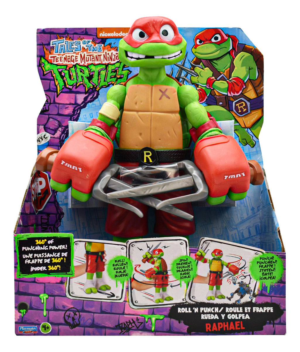 Tortugas Ninja Rueda Y Golpea Pack 2 Figuras 31cm Playmates