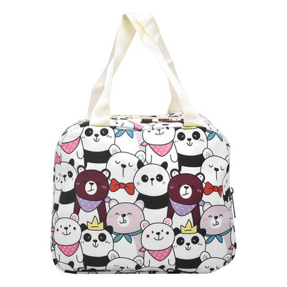 Mochila Escolar Lluvia 22L Blanca Estampada con Lonchera y Lapicera