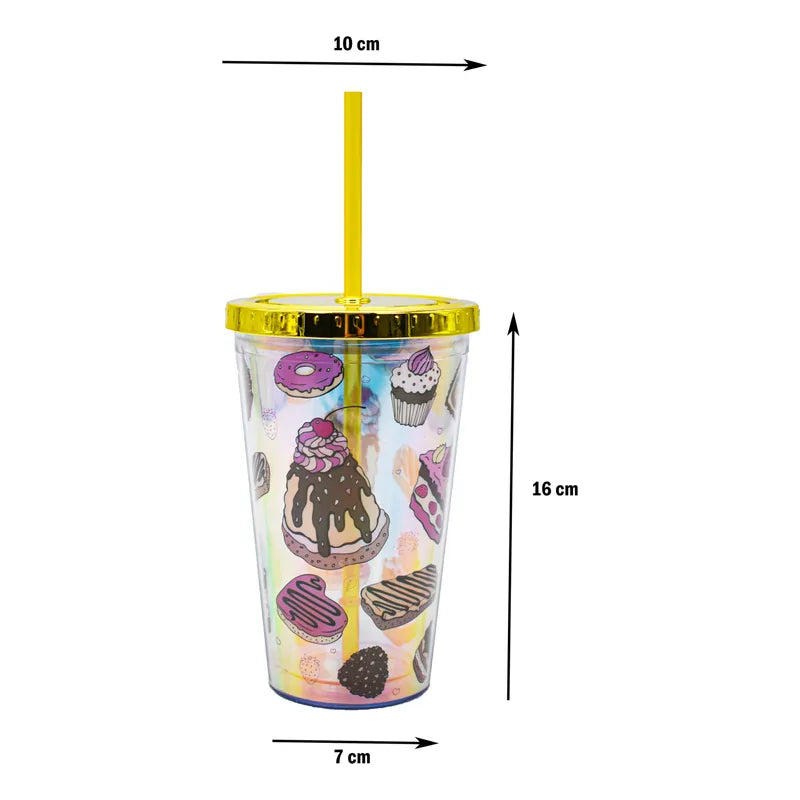 Vaso Plastico Base Luminosa Y Popote Postres Sm22hat311