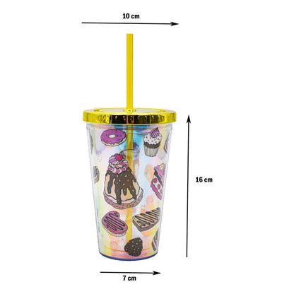Vaso Plastico Base Luminosa Y Popote Postres Sm22hat311