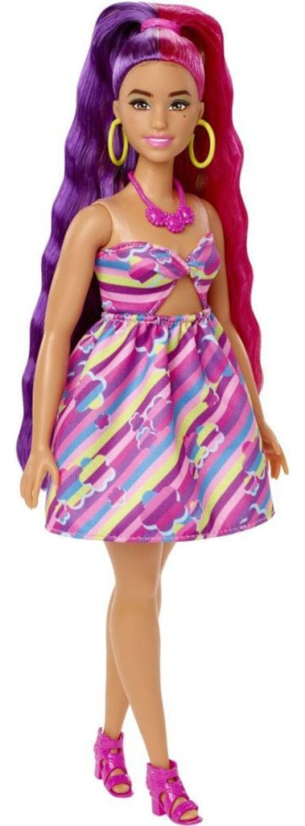 Barbie Totally Hair Vestido De Flores Muñeca 29cm Mattel