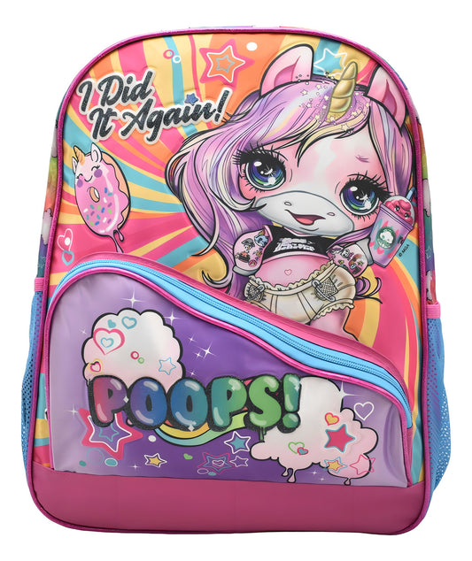 Mochila Poopsie Relieve Estampado Did It Again 162142 Primaria Ruz Color Rosa