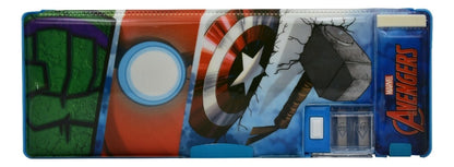 Lapicera Avengers Con Sacapuntas Estampado Azul Ruz