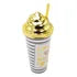 Vaso Plastico Metalizado Con Popote Pack 4pz Sm22hat292