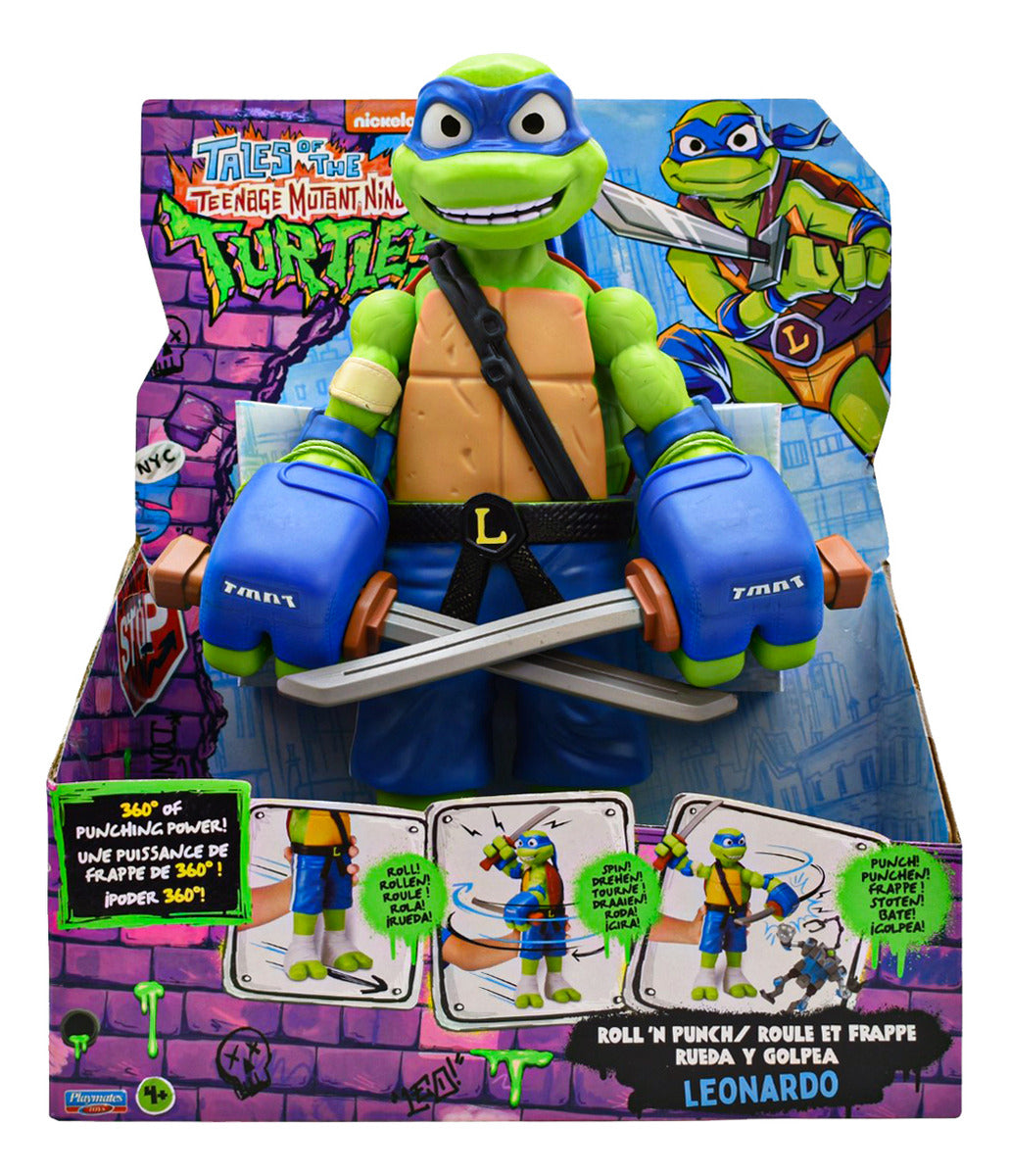 Tortugas Ninja Rueda Y Golpea Pack 2 Figuras 31cm Playmates