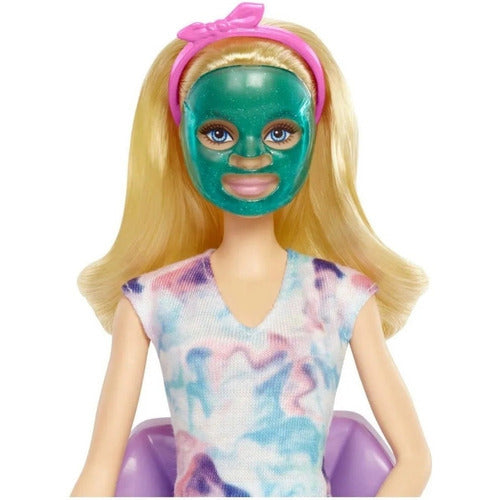 Barbie Spa Mascarilla Brillante Rubia Con Mascota Mattel