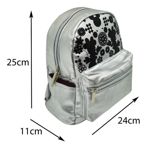 Mochila Disney Minnie Mini Backpack Estampado 112543 Ruz Color Plateado