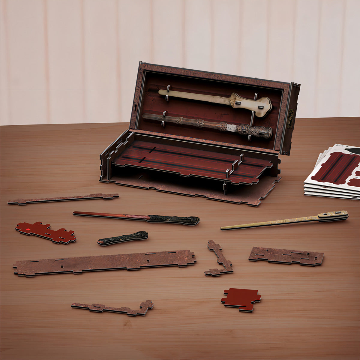 4d Build, Conjunto De 4 Varitas De Harry Potter En Estuche, Kit De Maqueta En 3d Con 58 Piezas. Regalos Y Decoración De Escritorio Para Fans De Harry Potter, Rompecabezas Para Mayores De 12 Años.