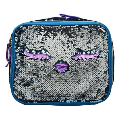 Lonchera Lluvia Ll19lbi02 Lentejuela Color Azul - 12cm X 21cm
