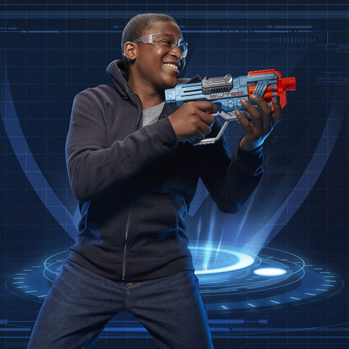 Nerf Elite 2.0 Commander Rd-6 Blaster Con 12 Dardos Color Azul