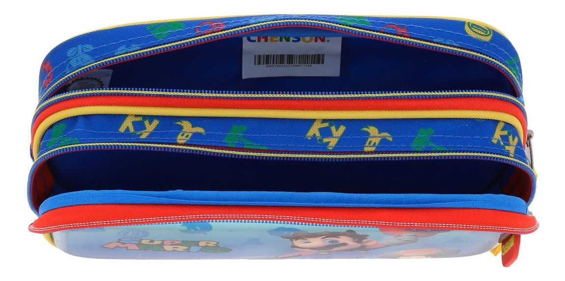 Lapicera Escolar Chenson Super Mario Bros Aury Color Azul Lisa