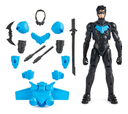 Figura Nightwing 30 cm 15 accesorios, 17 puntos articulación