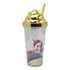 Vaso Plastico Unicornio Happy Hour Con Popote Pack 4pz T292