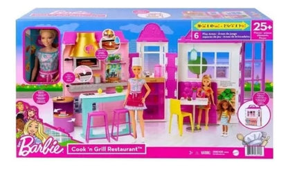 Barbie Restaurante Con Muñeca Cook 'n Grill Mattel Hbb91