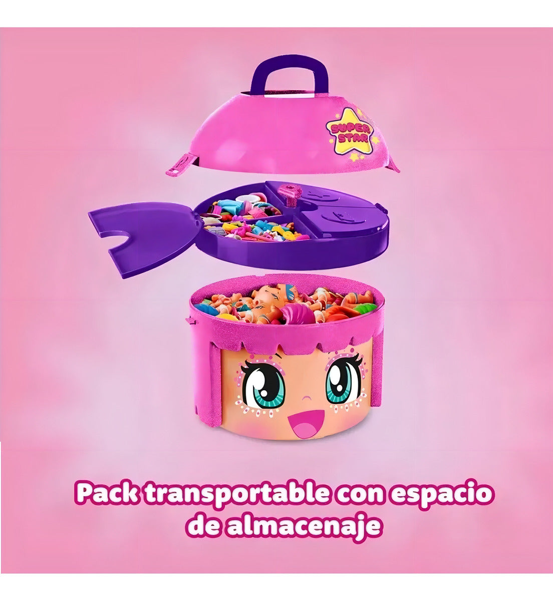Pinypon Super Star Cabeza 4 Figuras 10 Accesorios Famosa