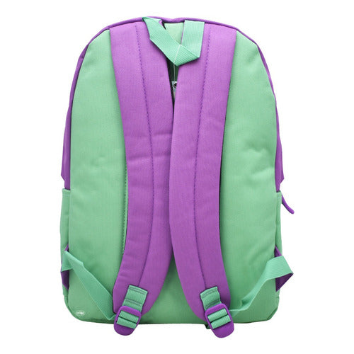 Mochila Con Compartimiento Para Laptop Lisa Violeta Con Verde Ll20bpi16 Lluvia