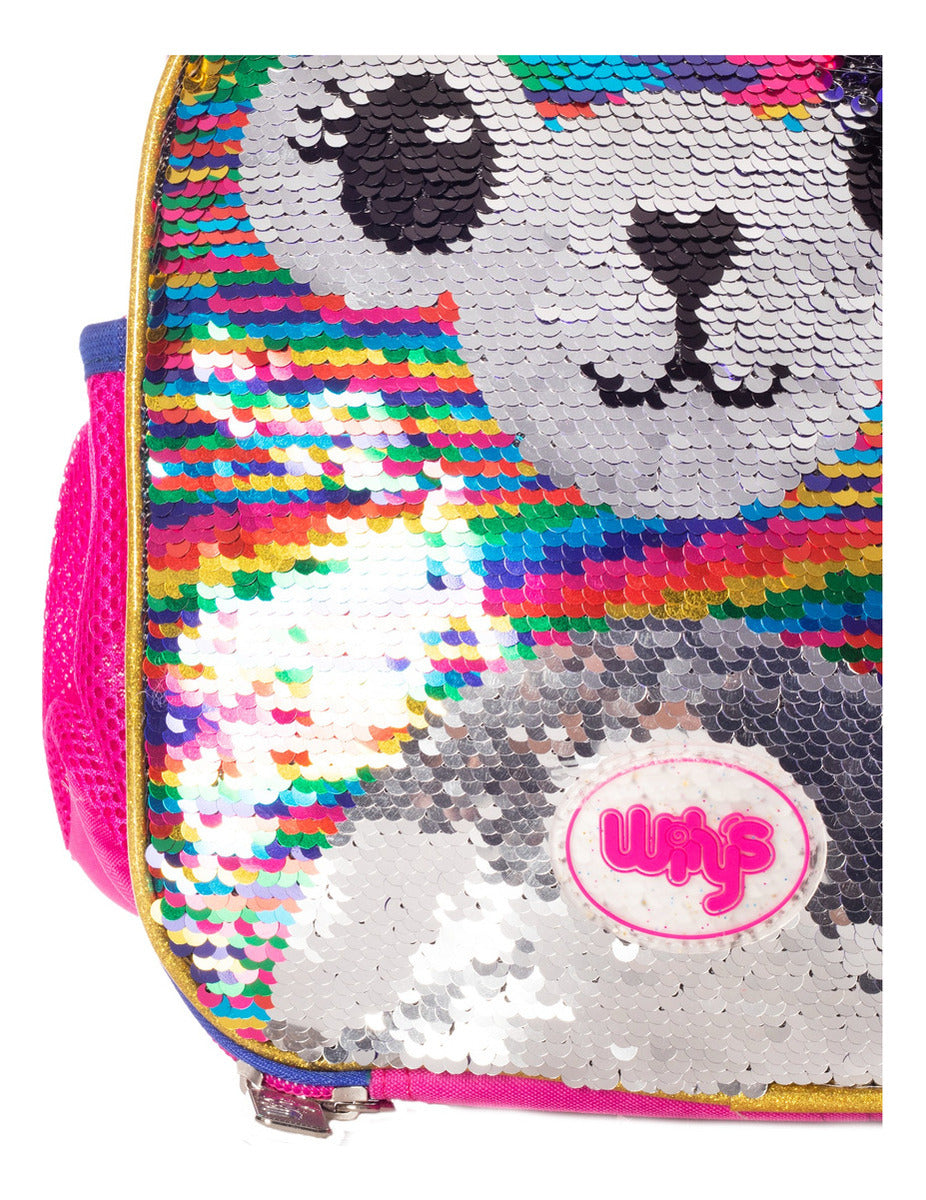 Lonchera Llama Lentejuela Multicolor Wilys Color Rosa