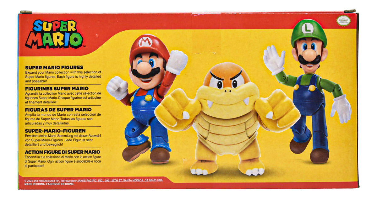 Super Mario Set 3 Figuras Mario Bum Bum Luigi Jakks Pacific