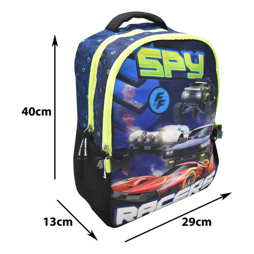 Mochila Con Lonchera Fast And Furious Spy Racers Relieve 3d Primaria Fotorama Color Negro