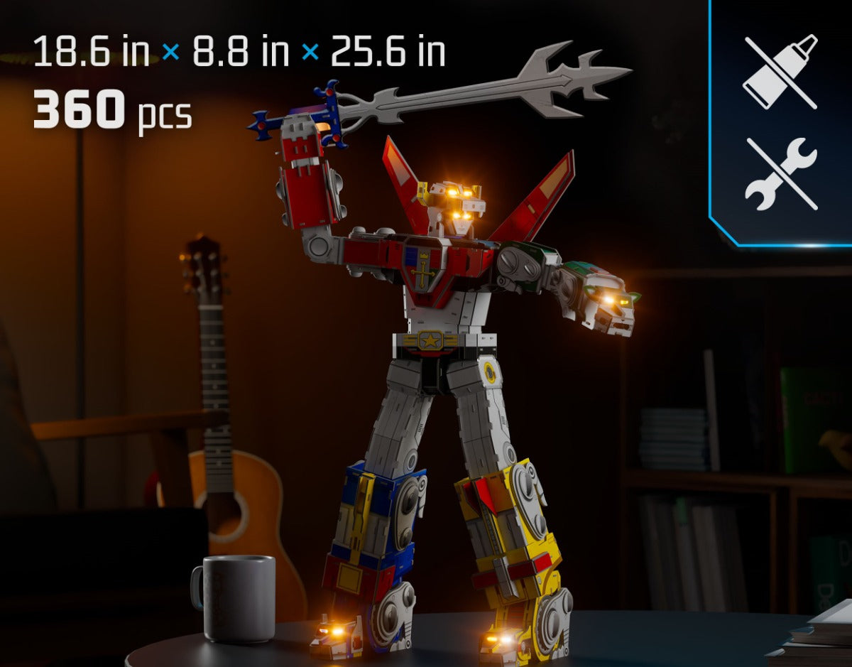 4D Build, kit de maqueta de rompecabezas en 3D de Voltron con luces LED, serie Innovation, 360 piezas, decoración de escritorio, rompecabezas en 3D para adultos y niños a partir de 12 años