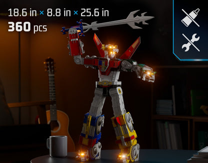 4D Build, kit de maqueta de rompecabezas en 3D de Voltron con luces LED, serie Innovation, 360 piezas, decoración de escritorio, rompecabezas en 3D para adultos y niños a partir de 12 años