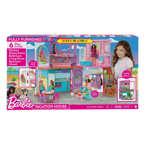 Barbie Casa De Muñecas Malibú Con Accesorios 2 Pisos 3+ Años