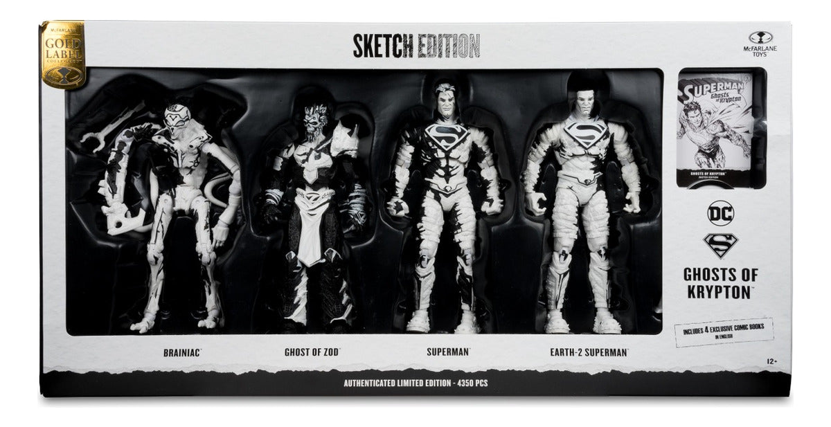 Pack x4 Figuras de Acción 7" Superman Series Gold Label Mcfarlane
