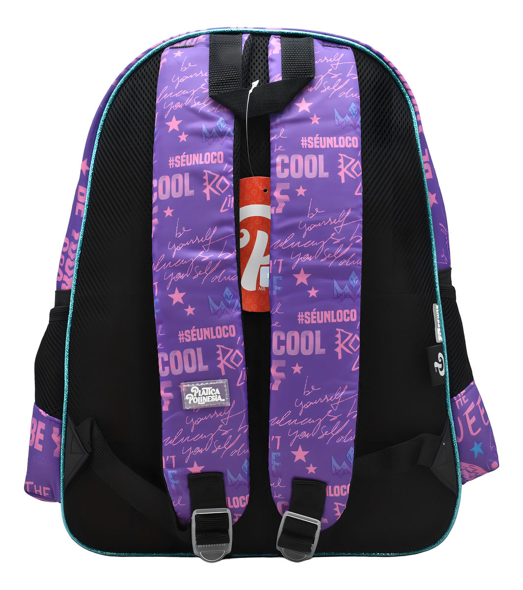 Mochila Platica Polinesia Shut Up And Kiss Me Estampado Violeta Primaria 0056 Atm