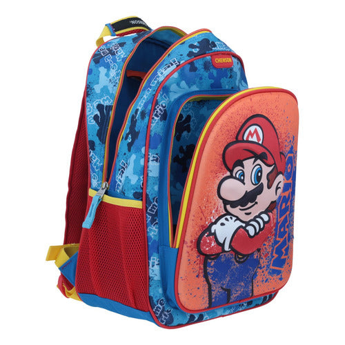 Mochila Escolar Grande Chenson Mario Mb64600-9 Splash