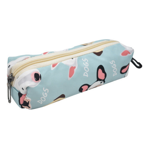 Mochila Escolar Lluvia Celeste Estampada Con Lapicera y Lonchera 27L
