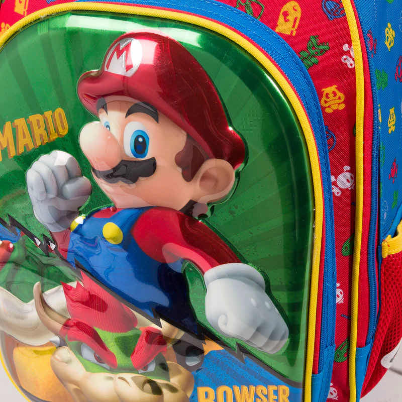 Mochila Chenson Mario Bros Mb64544-r Reforzada Dolay. Color Rojo Diseño de la tela Rayado