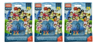 Mega Construx World 2 Figuras Pack 3 Sobres Mattel Versión Del Personaje Sorpresa