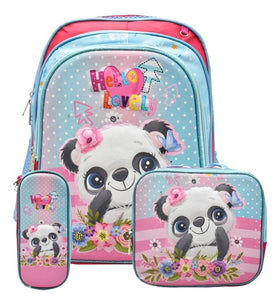 Mochila Lonchera Y Lapicera Koala Hello Lovely Con Luz 3d Rosa Primaria Ll23bpm050 Lluvia