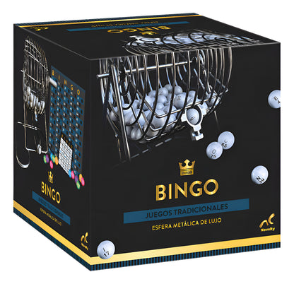 Juego De Bingo Clásico Con Bombo Metálico 75 Bolas Y Cartones Para Niños Y Adultos Jca-3300