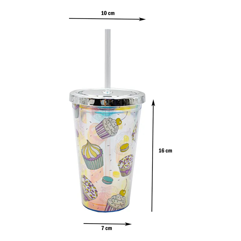 Vaso Plastico Base Luminosa Y Popote Postres Sm22hat311