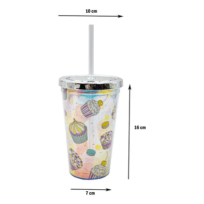 Vaso Plastico Base Luminosa Y Popote Postres Sm22hat311