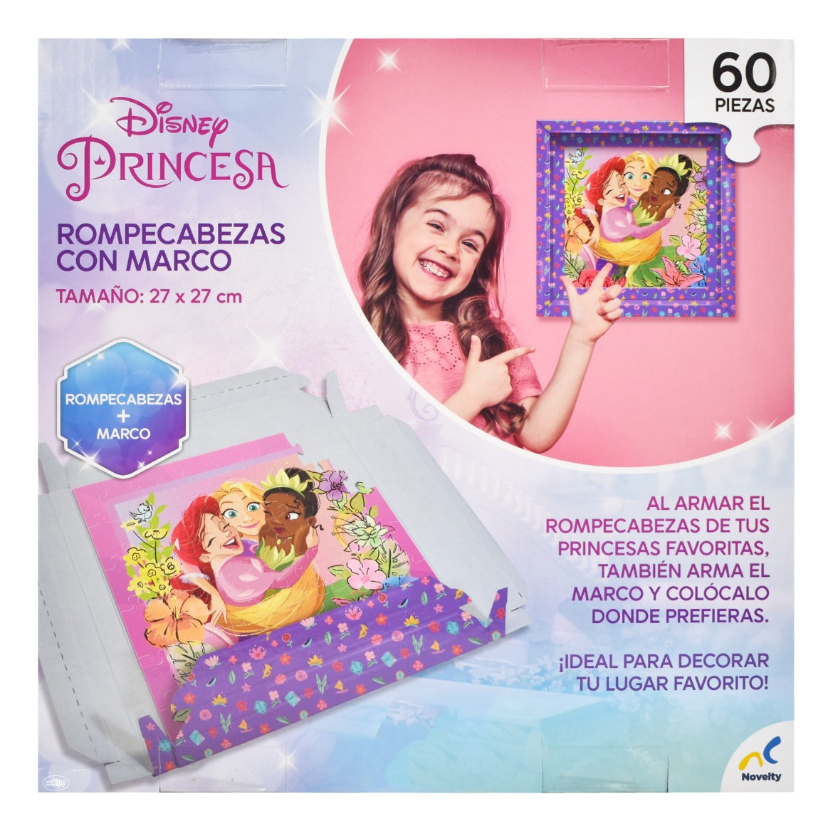Disney Princesas Rompecabezas Con Marco 60pz 27x27cm Novelty