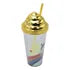 Vaso Plastico Unicornio Happy Hour Con Popote Pack 4pz T292
