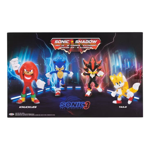Figuras De Acción Sonic 3 Shadow Knuckles Tails Con Luz