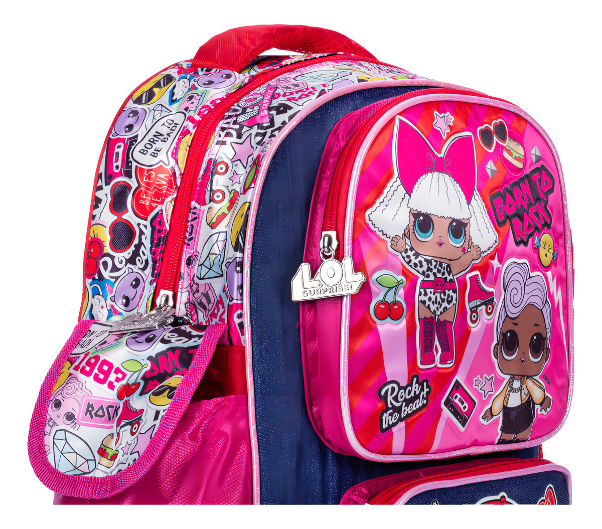 Mochila Lol Surpise Born To Rock Ruz Color Rosa Diseño De La Tela Liso
