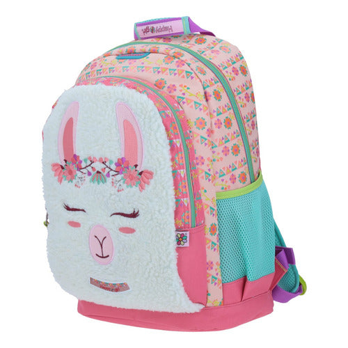Mochila Grande Chenson Primaria Happy Girl Porta Tablet Llama Peluche Coleccion Drama Hg64470-p Color Rosa